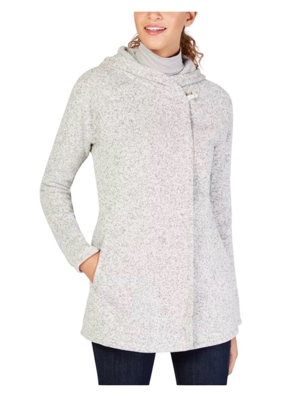 The North Face Heather Light Grey Hooded Women's Cardigan